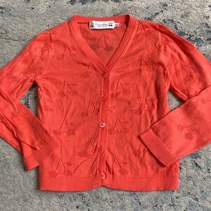 BONPOINT Orange Cherry Cardigan